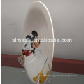 thick edge porcelain plate with mickey decal